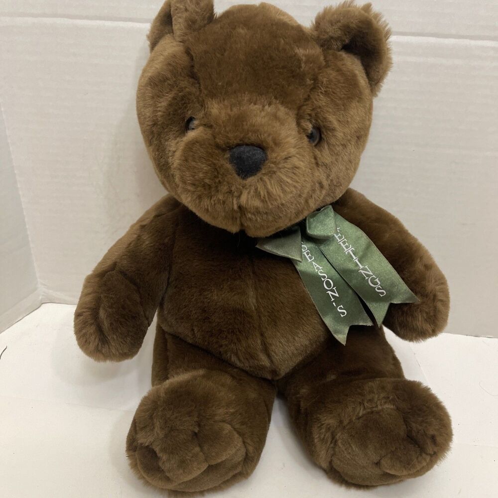 Chosun Brown Teddy Bear 15" Seasons Greetings Green Ribbon Christmas Stuffed Toy